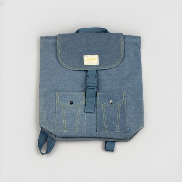 Y2K Jean Paul Gaultier Pour Vous Light Blue Denim Backpack Like New - Picture 1 of 14